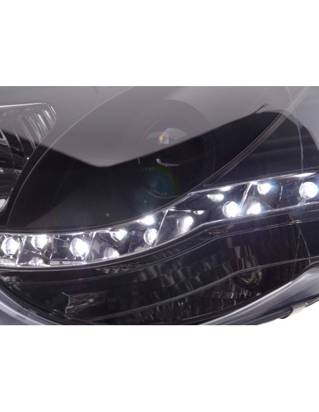 Faro Daylight LED DRL look VW Polo tipo 9N3 05-09 nero