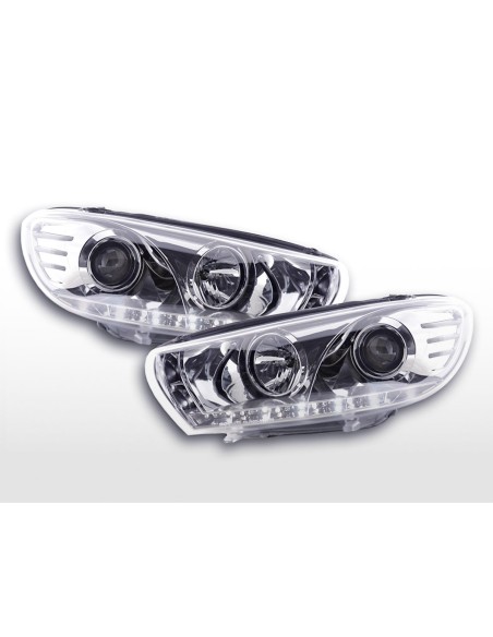 Faro diurno LED DRL look VW Scirocco 3 Tipo 13 08-14 cromato
