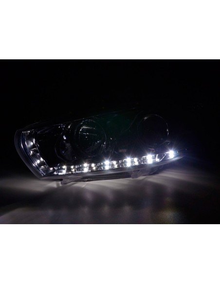 Faro diurno LED DRL look VW Scirocco 3 Tipo 13 08-14 cromato