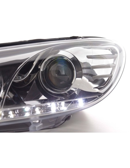 Faro diurno LED DRL look VW Scirocco 3 Tipo 13 08-14 cromato