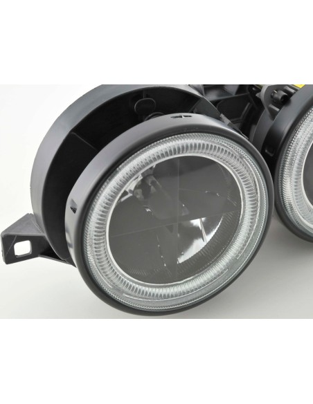 Set di fari angel eyes BMW 3er tipo E30 2/4 porte. 87-91 nero