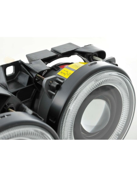 Set di fari angel eyes BMW 3er tipo E30 2/4 porte. 87-91 nero