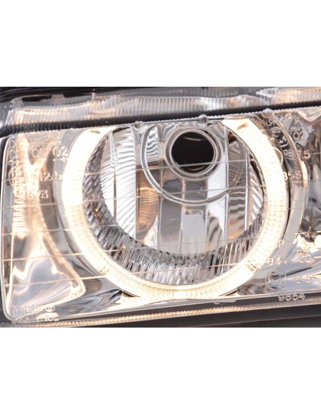Set di fari allo xeno ottiche angel eyes BMW 3er Coupe tipo E36 anno 92-98 cromato
