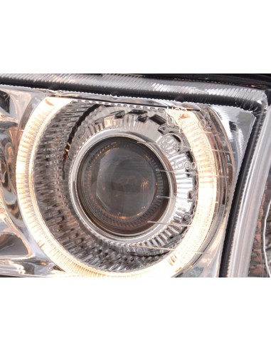 Set di fari allo xeno ottiche angel eyes BMW 3er Coupe tipo E36 anno 92-98 cromato