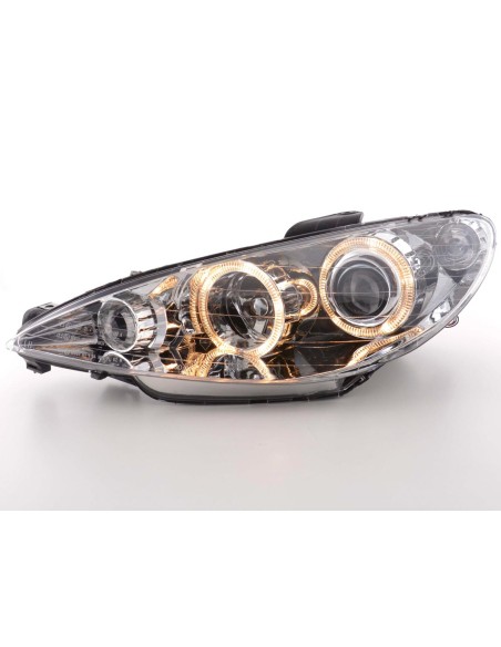 Fari anteriori Angel Eyes Peugeot 206 98-03 cromato