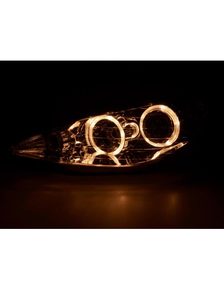 Fari anteriori Angel Eyes Peugeot 206 98-03 cromato