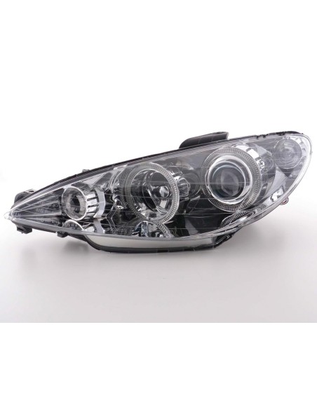Fari anteriori Angel Eyes Peugeot 206 98-03 cromato
