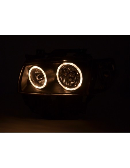 Faro Angel Eyes tipo bus VW T4 97-02 nero
