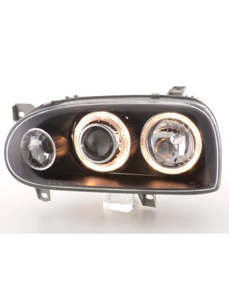 Faro Angel Eyes VW Golf 3 tipo 1HXO, 1 EXO 91-97 nero