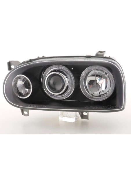 Faro Angel Eyes VW Golf 3 tipo 1HXO, 1 EXO 91-97 nero