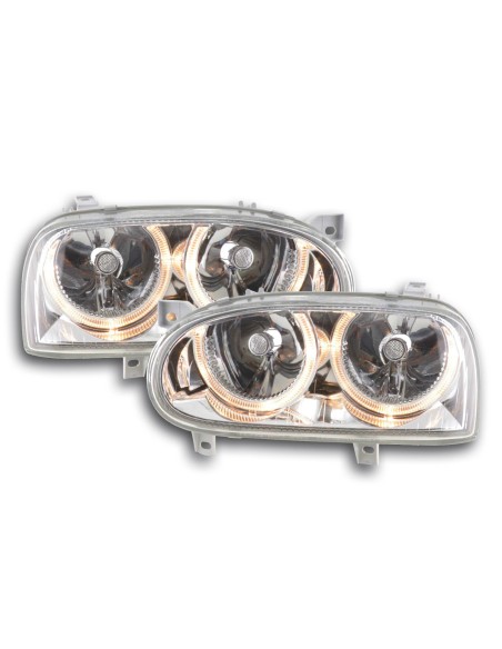 Faro Angel Eyes VW Golf 3 tipo 1HXO, 1 EXO 91-97 cromato