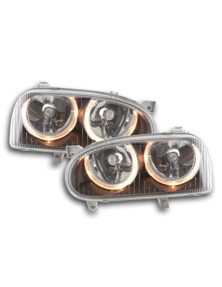 Faro Angel Eyes VW Golf 3 tipo 1HXO, 1 EXO 91-97 nero