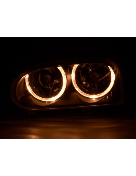 Faro Angel Eyes VW Golf 3 tipo 1HXO, 1 EXO 91-97 nero