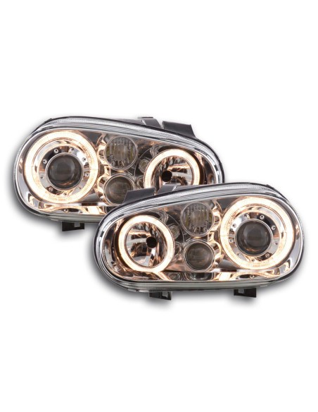 Faro Angel Eyes VW Golf 4 tipo 1J 98-03 cromato