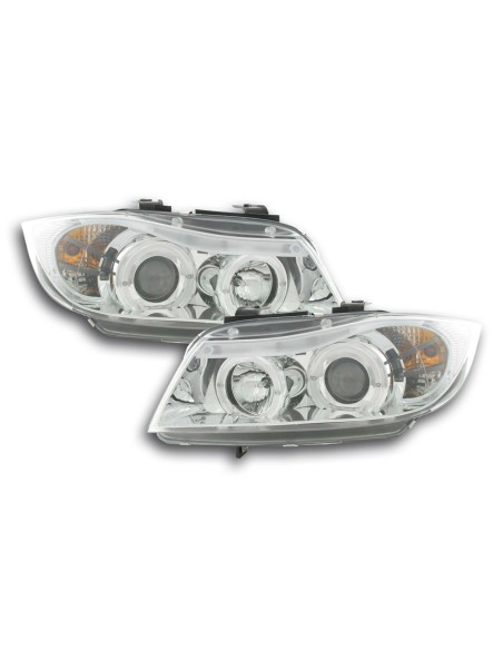 Set di fari BMW Serie 3 tipo E90 / E91 05-08 cromato