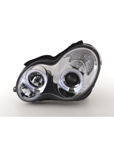 Set faro Mercedes Classe C tipo W203 00-07 cromato per guida a destra