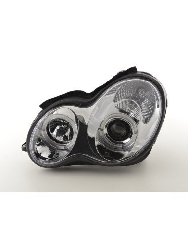Set faro Mercedes Classe C tipo W203 00-07 cromato per guida a destra