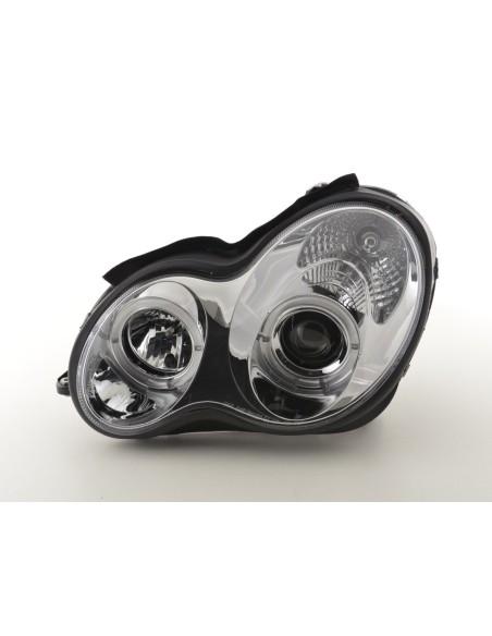 Set faro Mercedes Classe C tipo W203 00-07 cromato per guida a destra