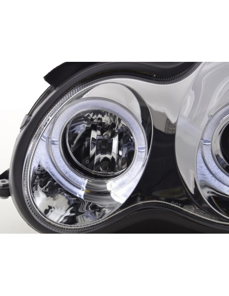 Set faro Mercedes Classe C tipo W203 00-07 cromato per guida a destra