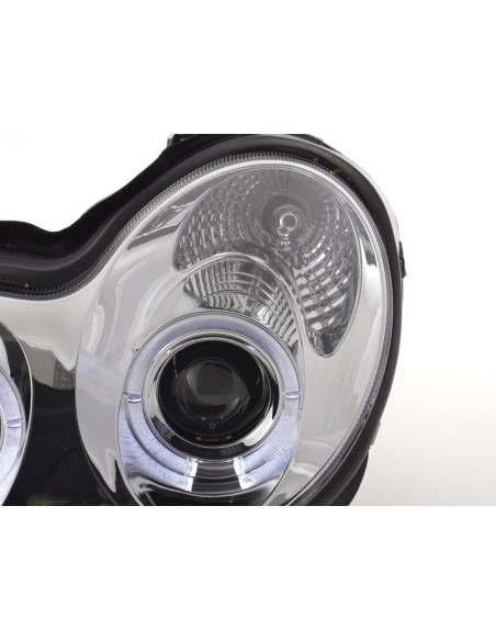 Set faro Mercedes Classe C tipo W203 00-07 cromato per guida a destra
