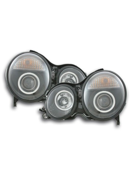 Set faro Mercedes Classe E tipo W210 99-01 nero per guida a destra
