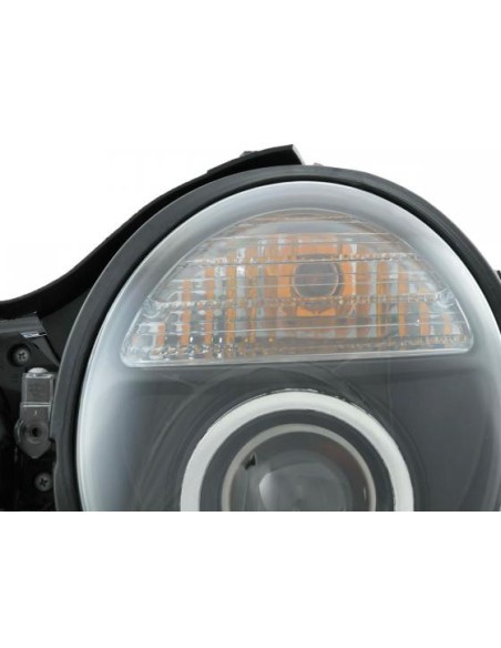 Set faro Mercedes Classe E tipo W210 99-01 nero per guida a destra