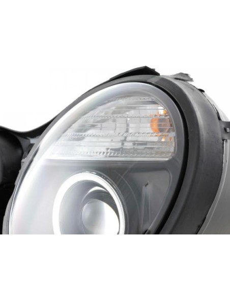 Set faro Mercedes Classe E tipo W210 99-01 nero per guida a destra