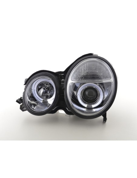 Faro Angel Eyes Mercedes Classe E tipo W210 99-01 cromato per guida a destra