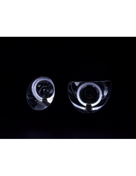 Faro Angel Eyes Mercedes Classe E tipo W210 99-01 cromato per guida a destra