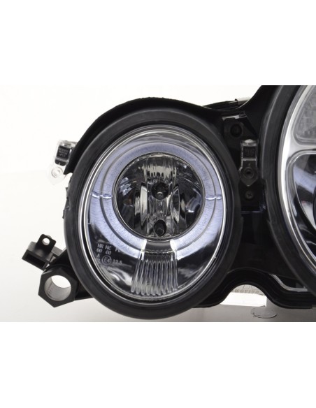 Faro Angel Eyes Mercedes Classe E tipo W210 99-01 cromato per guida a destra