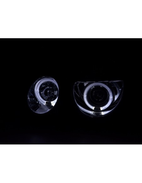 Faro Angel Eyes Mercedes Classe E tipo W210 99-01 cromato per guida a destra