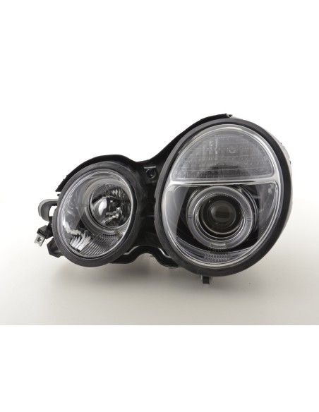Faro Angel Eyes Mercedes Classe E tipo W210 99-01 cromato per guida a destra