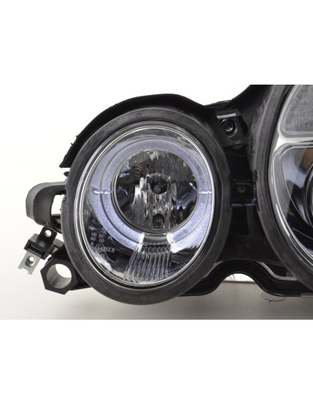 Faro Angel Eyes Mercedes Classe E tipo W210 99-01 cromato per guida a destra