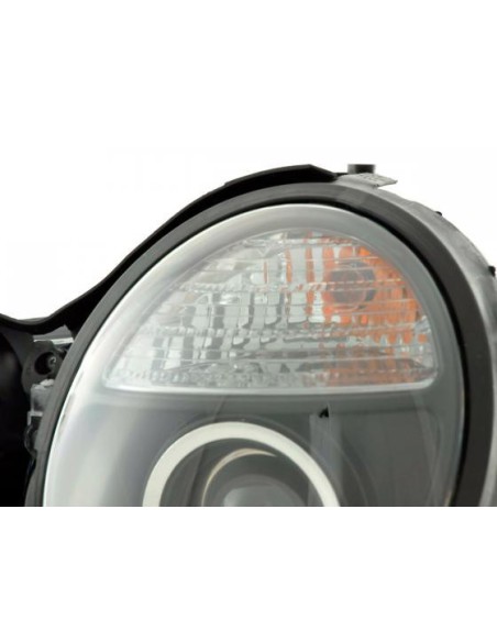 Set faro Mercedes Classe E tipo W210 99-01 nero per guida a destra