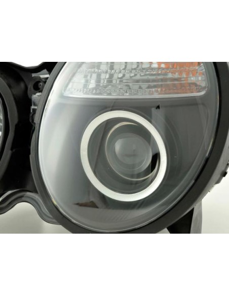 Set faro Mercedes Classe E tipo W210 99-01 nero per guida a destra
