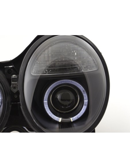 Faro Angel Eyes Mercedes Classe E tipo W210 99-01 nero per guida a destra