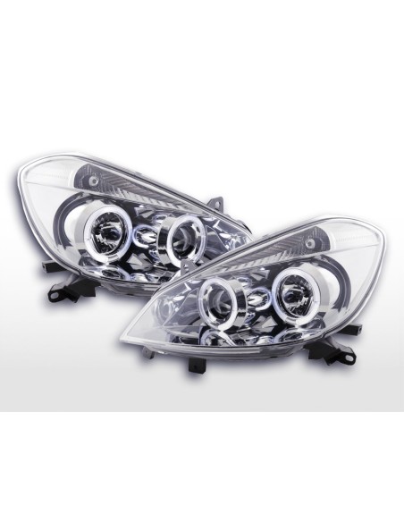Kit faro Renault Clio tipo R 05- cromato per guida a destra