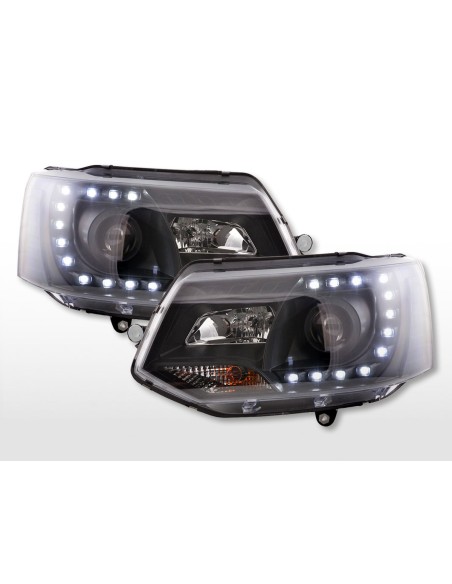 Set fari Daylight Luci di marcia diurna a LED VW Bus T5 dal 2009 nere