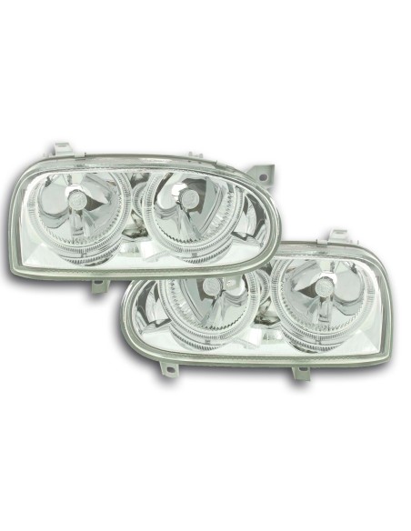 Fari anteriori Powerlook VW Golf 3 tipo 1HXO, 1 EXO 91-97 cromati