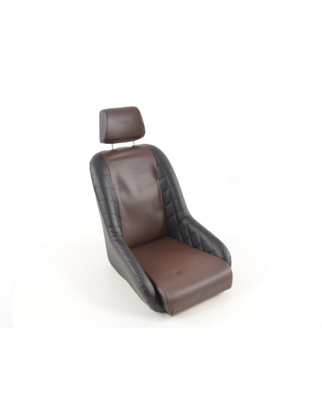 FK Oldtimersitze Sedili avvolgenti per auto in stile retrò nero / marrone scuro