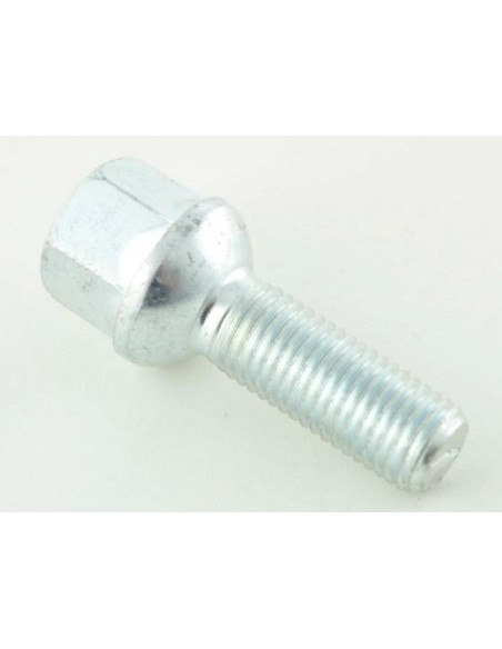 Bullone ruota singola, lunghezza albero 21 mm, collare sferico, argento M12x1,5