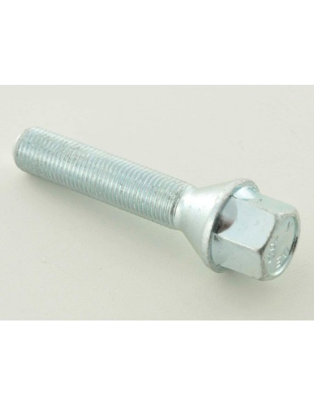Bullone ruota singola, lunghezza albero 35 mm, collare conico, argento M12x1,5