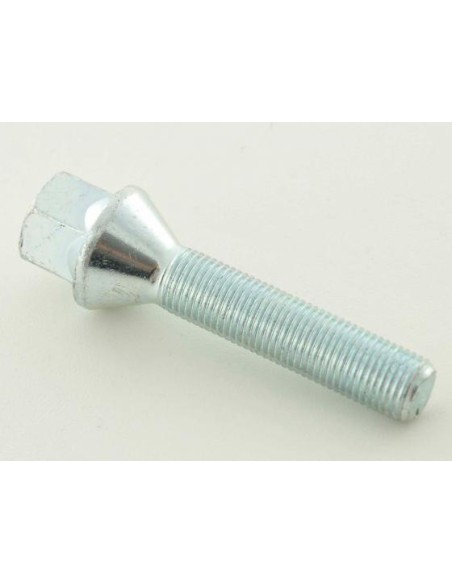 Bullone ruota singola, lunghezza albero 35 mm, collare conico, argento M12x1,5