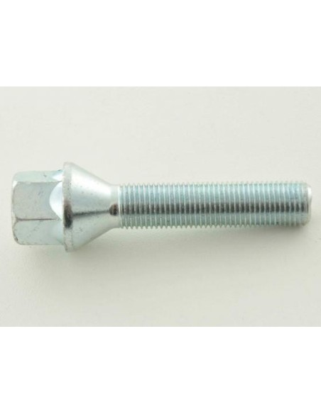 Bullone ruota singola, lunghezza albero 35 mm, collare conico, argento M12x1,5