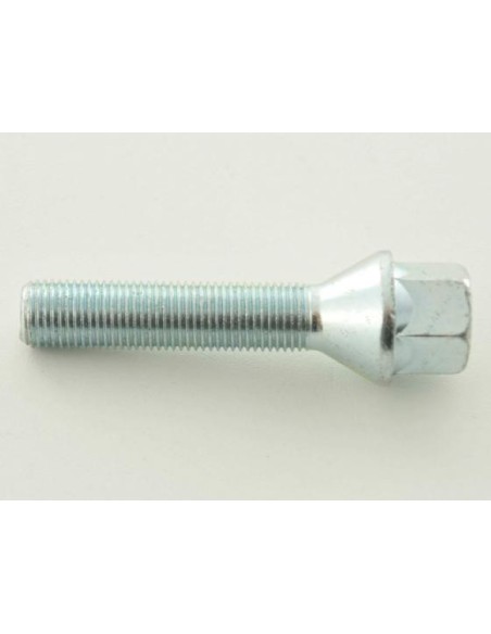 Bullone ruota singola, lunghezza albero 35 mm, collare conico, argento M12x1,5