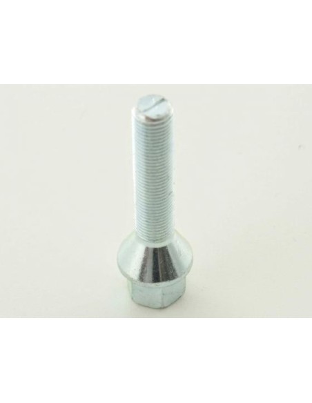 Bullone ruota singola, lunghezza albero 35 mm, collare conico, argento M12x1,5