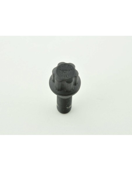 Bullone ruota singola, lunghezza albero 28 mm, collare conico nero M12x1,5