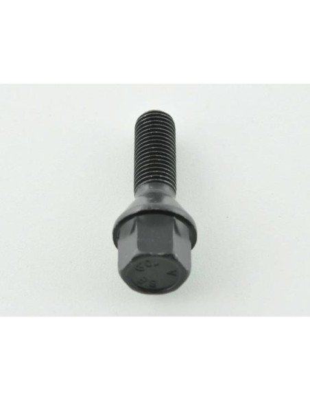 Bullone ruota singola, lunghezza albero 45 mm, collare conico, nero M12x1,5