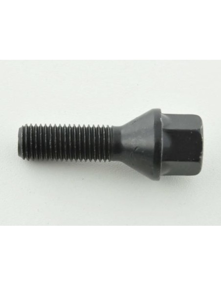 Bullone ruota singola, lunghezza albero 45 mm, collare conico, nero M12x1,5