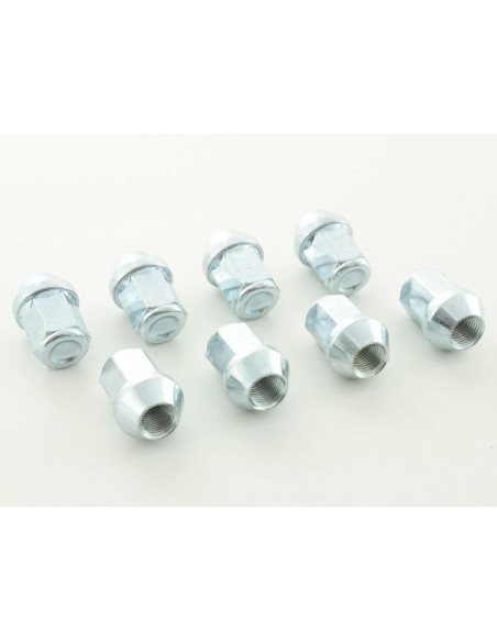 Set bulloni ruota (8 pezzi) Lunghezza albero 55mm, collare conico argento M12x1,5